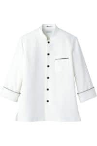 こだわり素材の長袖コックシャツ【男女兼用】<全2色>(ホワイト)