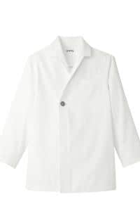 調理白衣　高級感のあるシャープな襟元【男女兼用】(白)