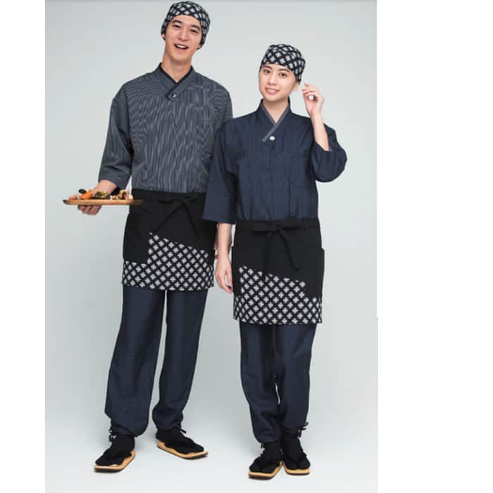 和風シャツ[男女兼用]　　和食店、寿司屋、割烹などにおすすめ 藍　和風コート　SBLU1705　スペック