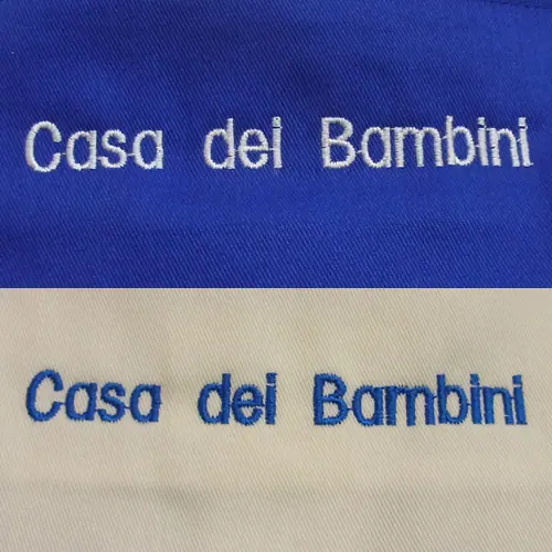 オリジナル制服製作実績 ネームゴ刺繍 /Casa dei Bambini様/飲食店サービス制服ユニフォームナイスユニ