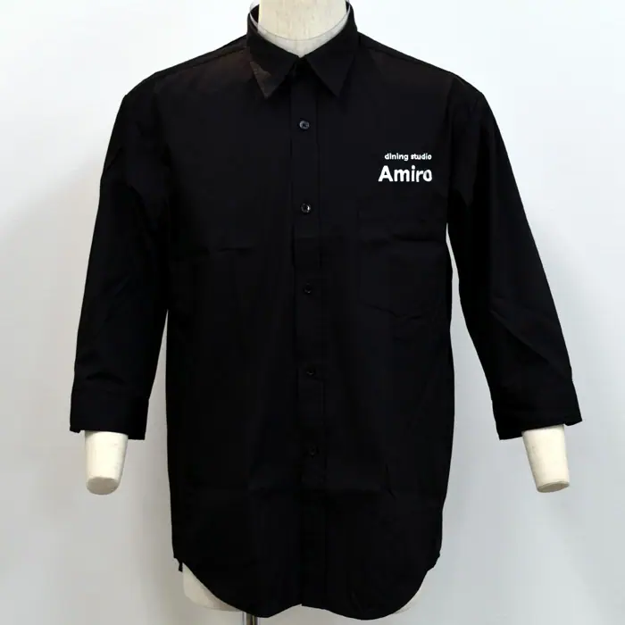 オリジナル制服製作実績 ネーム刺繍 /ダイニングスタジオ　アミロ様/飲食店サービス制服ユニフォームナイスユニ