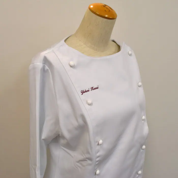 オリジナル制服製作実績 ネームゴ刺繍 /ピュアボディー様/飲食店サービス制服ユニフォームナイスユニ