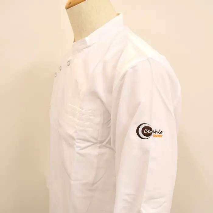 オリジナル制服製作実績 ロゴ刺繍 /ベーカリーチェルキオ様/飲食店サービス制服ユニフォームナイスユニ