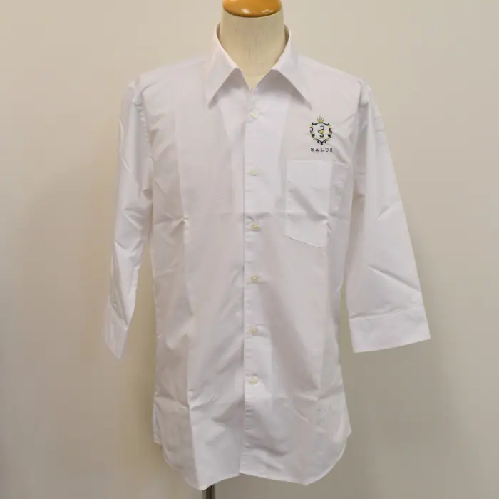オリジナル制服製作実績 ロゴ刺繍 /20200908_鍼灸整体ラウンジSALUS様/飲食店サービス制服ユニフォームナイスユニ