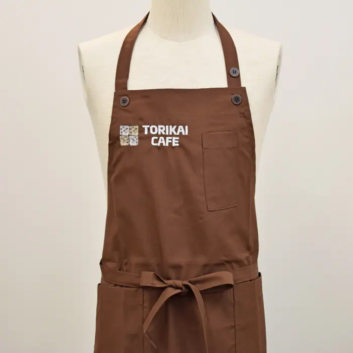 オリジナル制服製作実績 ロゴ刺繍 /鳥飼カフェ様/飲食店サービス制服ユニフォームナイスユニ