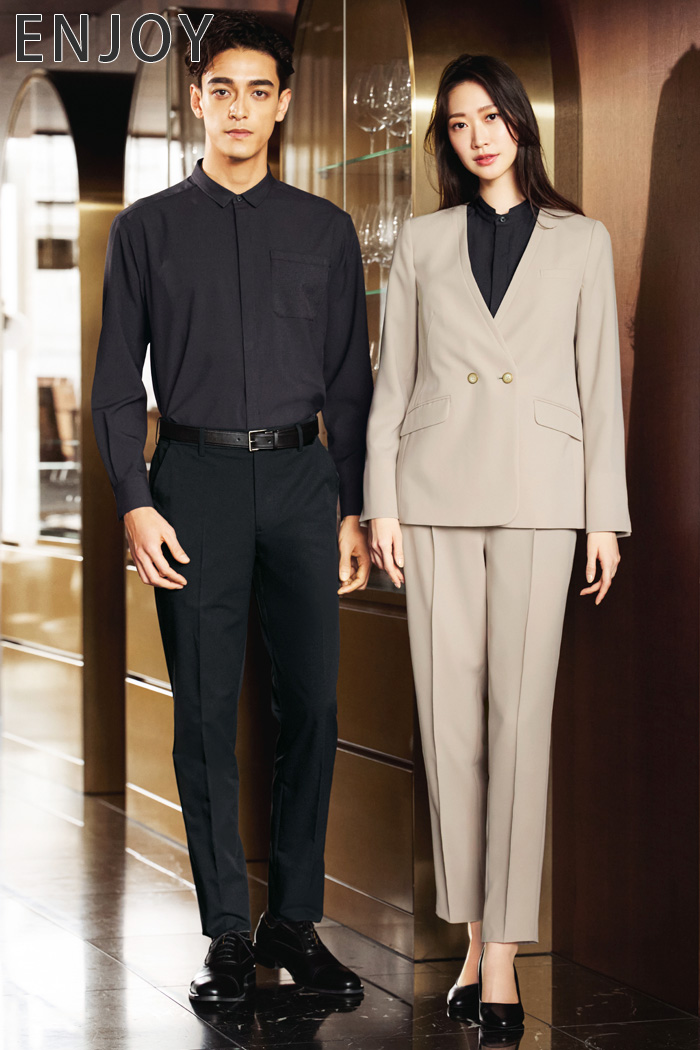 【ホテル・受付ユニフォームはコーデから選ぶ】新感覚フォーマル「ノーブル クロス」トレンドスーツスタイル