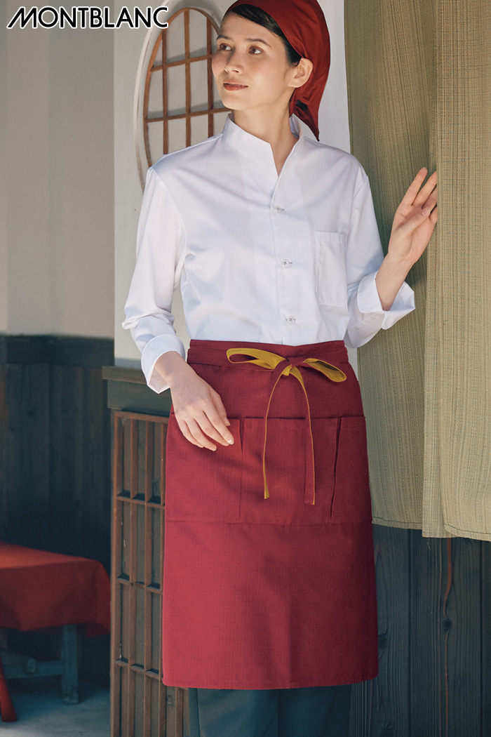 【飲食店ユニフォームはコーデから選ぶ】エンジの和小物で上品な和コーディネート