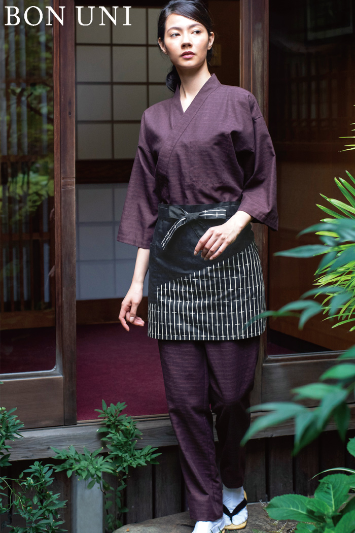 和食店×落ち着いた×パープル紫の作務衣スタイル