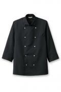 【販売終了】ヘリンボーン七分袖のコックシャツ《男女兼用》　2色