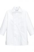 【販売終了】こだわり素材のコックシャツ<ユニセックス>【長袖】(ホワイト)