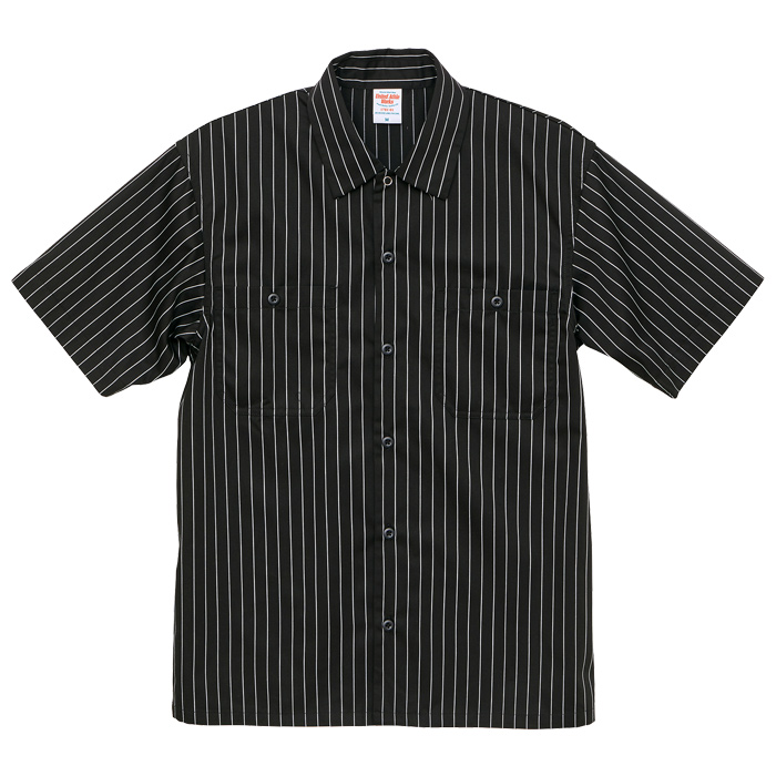 半袖ストライプワークシャツ3色【男女兼用XS～6L】