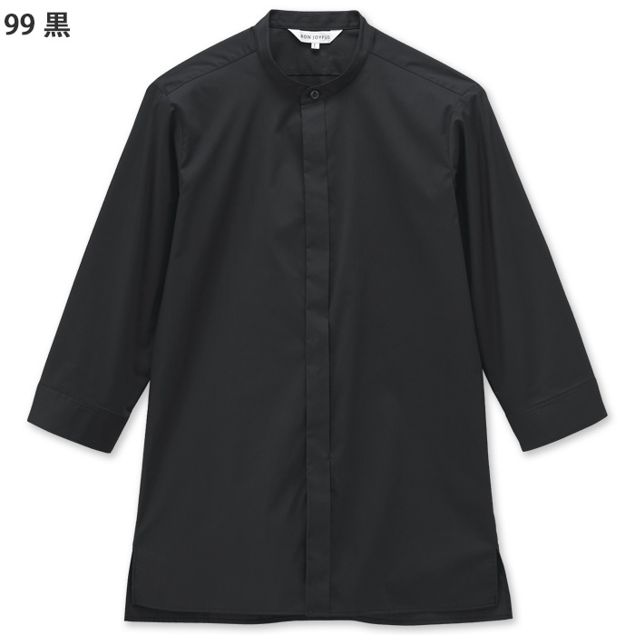 【飲食店販売店制服】SSS〜6Lサイズ 透けない高ストレッチ スタンドカラー七分袖シャツ【兼用】 色