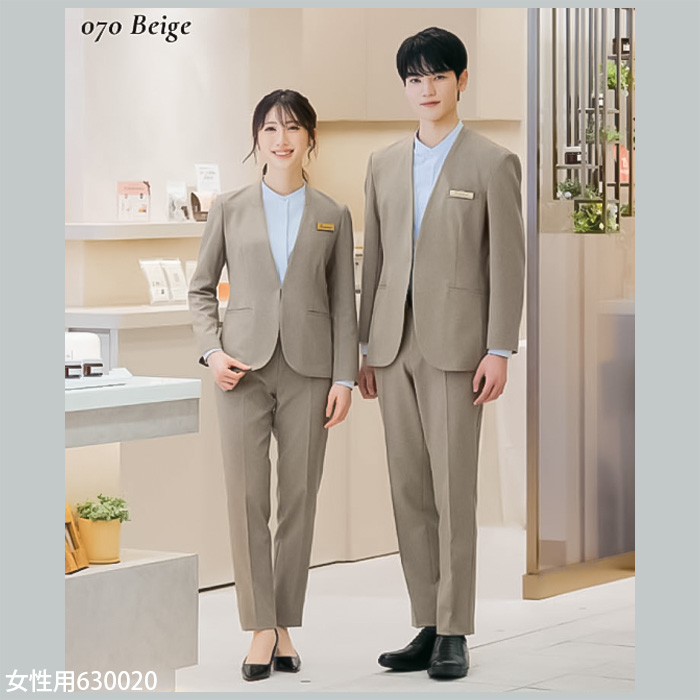 【飲食店販売店制服】メンズノーカラージャケット【男性用S~5L】軽量・タテにもヨコにも伸びるストレッチ　スペック