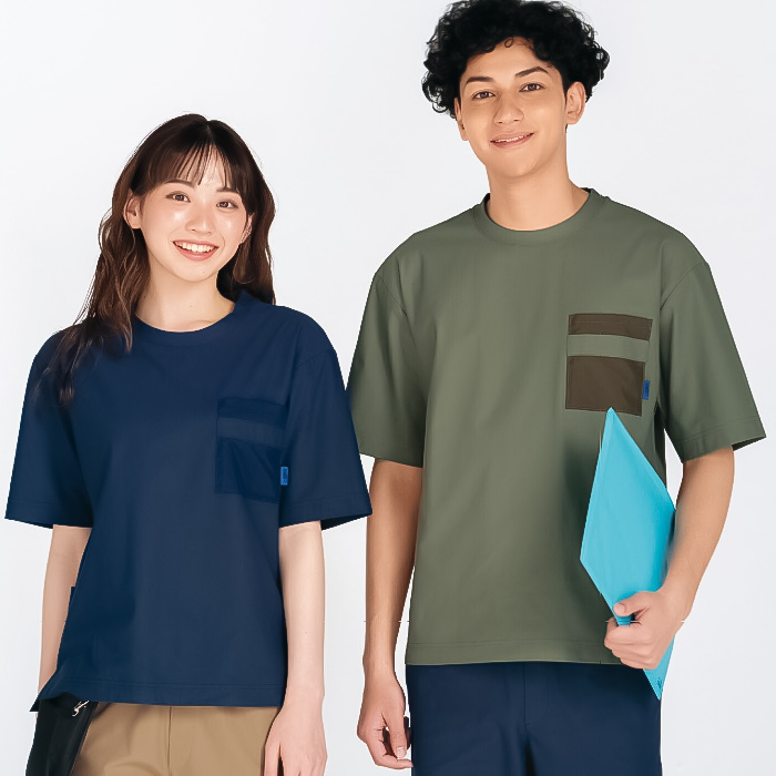 高機能Tシャツ5色【兼用】ポリ100%　ゆったりシルエット　収納力プラス　スペック