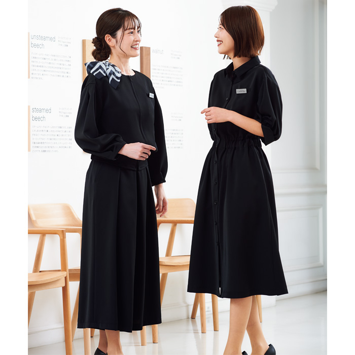 【化粧品販売・ビューティー系サロン制服】　ナチュラル&エフォートレス愛されワンピース2色　色