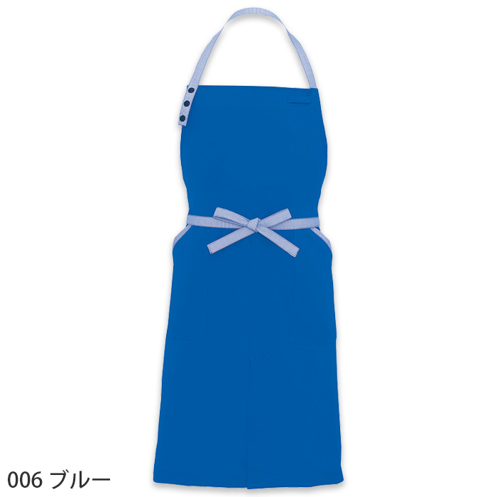 【飲食店販売店制服】紐ストライプ柄 首掛け胸当てエプロン【6色】丈80.5cm 色
