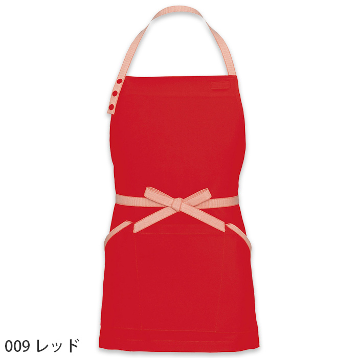 【飲食店販売店制服】紐ストライプ柄 ミニタイプ首掛け胸当てエプロン【6色】丈62cm 小柄な女性にもオススメ 色