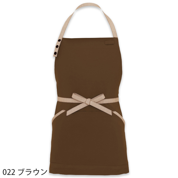 【飲食店販売店制服】紐ストライプ柄 ミニタイプ首掛け胸当てエプロン【6色】丈62cm 小柄な女性にもオススメ 色