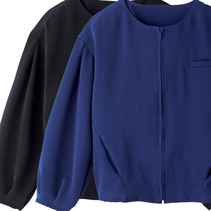 【【化粧品販売・ビューティー系サロン制服】　ナチュラル&エフォートレス サロンジャケット2色　スペック