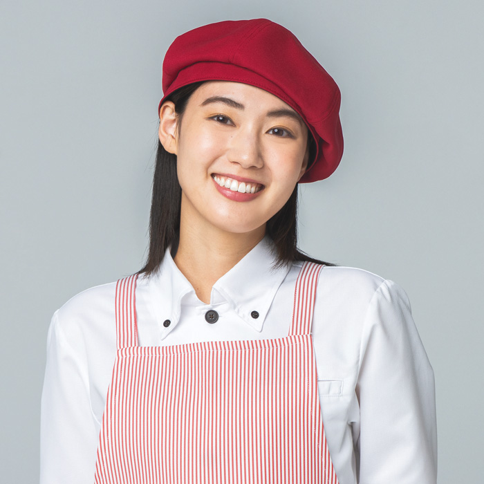 【飲食店販売店制服】ベレー帽【15色】兼用　ふんわり立体的　防脱色・非フッ素撥水　スペック
