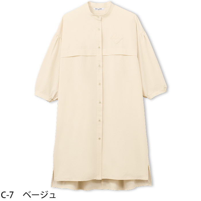 ロングシャツ　六分袖　スタンドカラー【女性用】　両脇スリットあり　AS8902　カラー