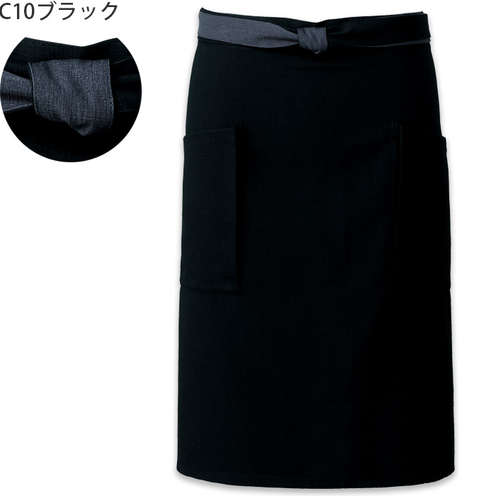 【飲食店販売店制服】和腰下和風エプロン　【5色】兼用　ポリ100%シワになりにくくお手入れ簡単　色