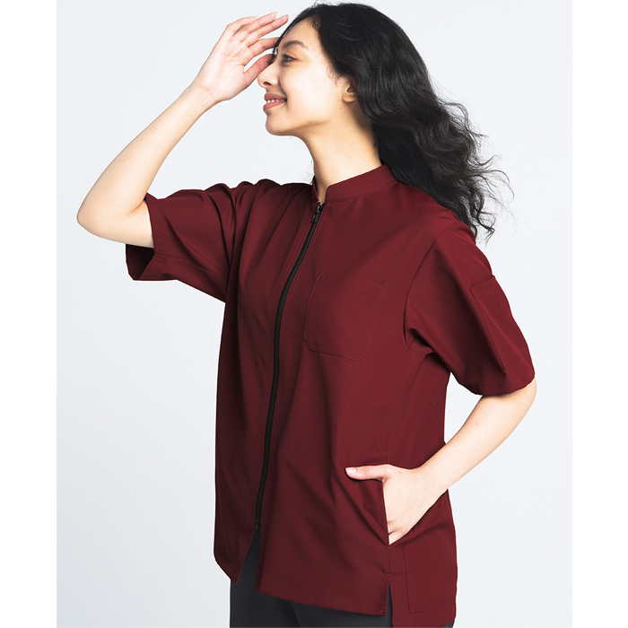 涼しい 半袖コックコート6色【兼用】軽量  暑さ対策 ジップアップ仕様　色