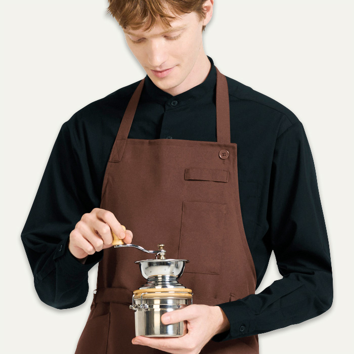 【飲食店販売店制服】スタンドカラー長袖シャツ　【3色】兼用　定番 シンプル リーズナブル　　色