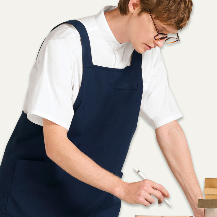 【飲食店販売店制服】スタンドカラー半袖シャツ　【3色】兼用　定番 シンプル リーズナブル　　色