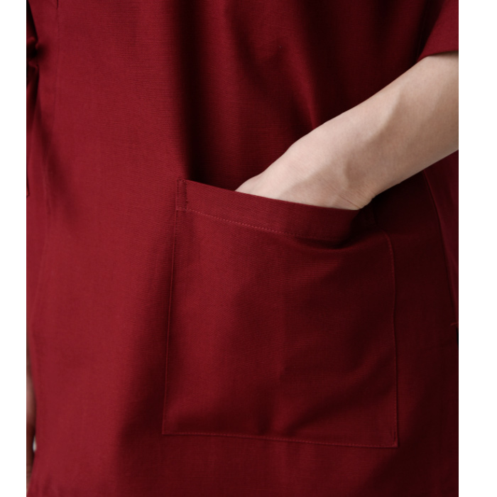 【飲食店販売店制服】暗い紅色ハッピコート【女性用】雅やかな雰囲気　スペック