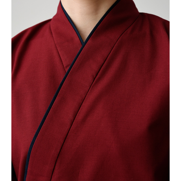 【飲食店販売店制服】暗い紅色ハッピコート【女性用】雅やかな雰囲気　スペック