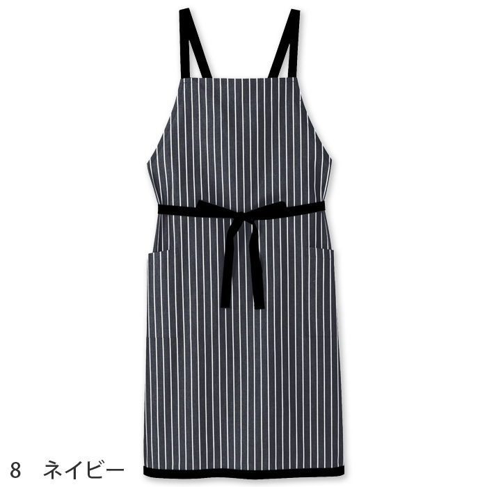 ストライプ柄胸当エプロン　色画像