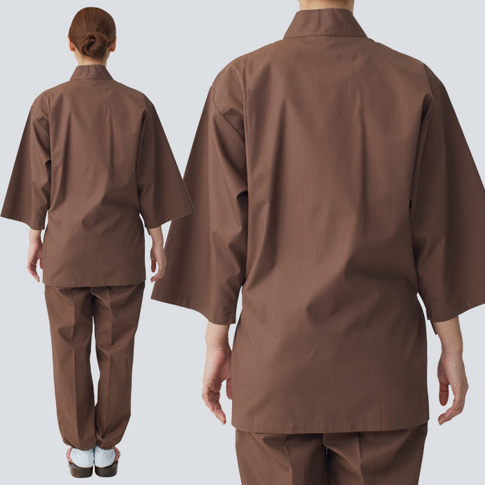 【飲食店販売店制服】綿の爽やかな風合い 寂光ジンベイ上衣【兼用】日本製 抗菌防臭・制電加工 1年中快適な着心地　モデル