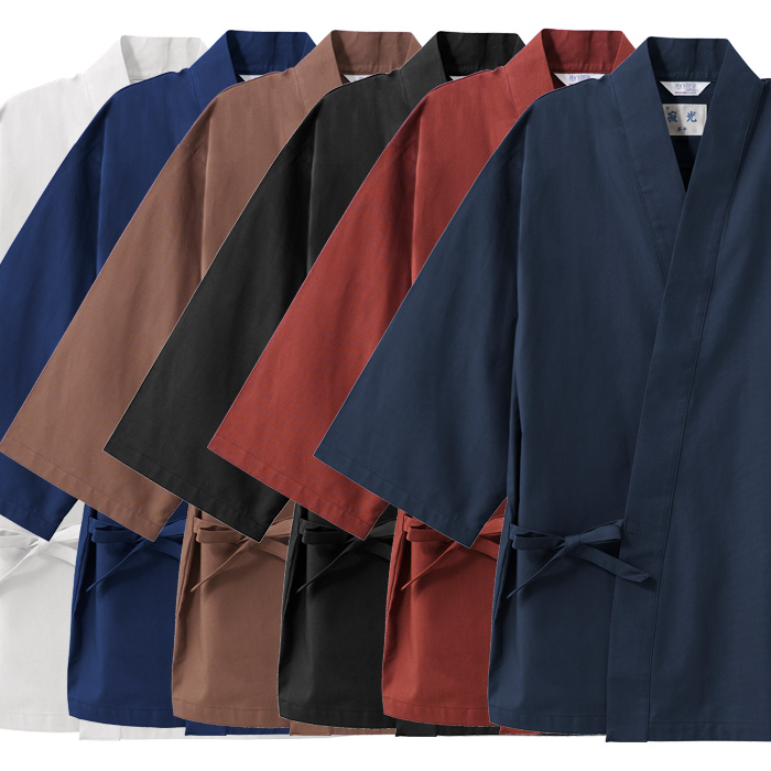 【飲食店販売店制服】綿の爽やかな風合い 寂光ジンベイ上衣【兼用】日本製 抗菌防臭・制電加工 1年中快適な着心地　スペック