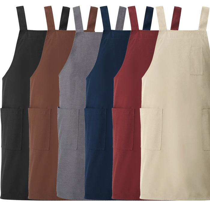 H形エプロン6色(丈82cm)　純国産で軽くて疲れない　綿ポリ撥水制電機能付　スペック