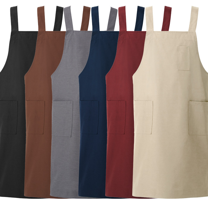 【飲食店販売店制服】H形エプロン6色(丈90cm大きめサイズ)　純国産で軽くて疲れない　綿ポリ撥水制電機能付　スペック