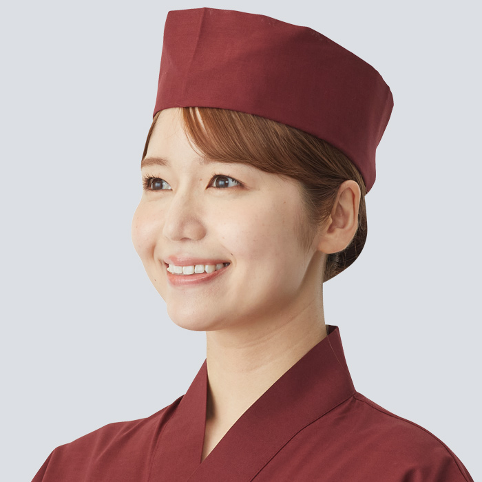【飲食店販売店制服】清涼 天メッシュ 和帽子【兼用S~LL】日本製 汗をかく夏場でも通気性・抗菌防臭効果で快適　モデル