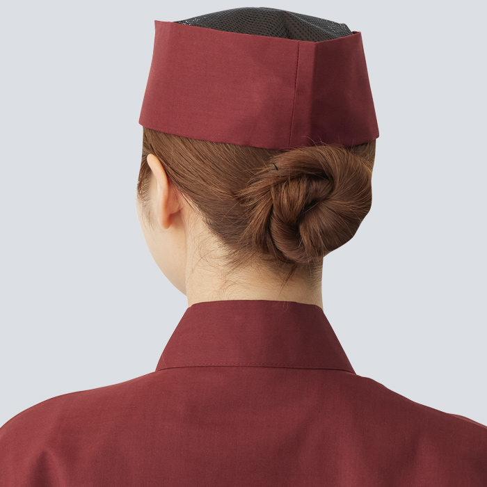 【飲食店販売店制服】清涼 天メッシュ 和帽子【兼用S~LL】日本製 汗をかく夏場でも通気性・抗菌防臭効果で快適　モデル