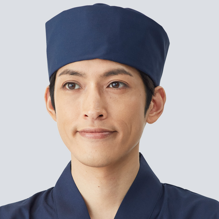 【飲食店販売店制服】マジックテープ式 和帽子3色【兼用】日本製 サイズ調整ラクラク ピッタリフィット　モデル