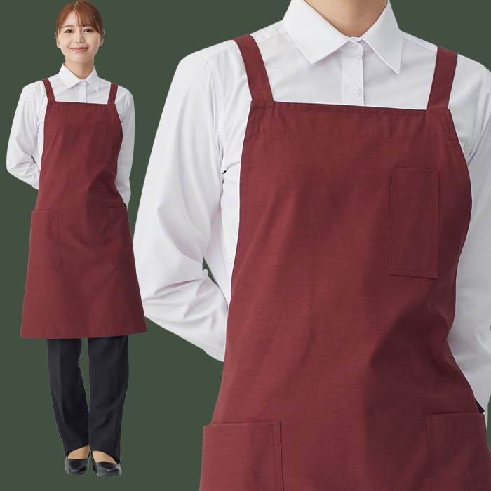 タスキエプロン5色　純国産で軽くて疲れない　綿ポリ撥水制電機能付　モデル