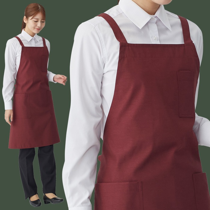 タスキエプロン5色　純国産で軽くて疲れない　綿ポリ撥水制電機能付　モデル