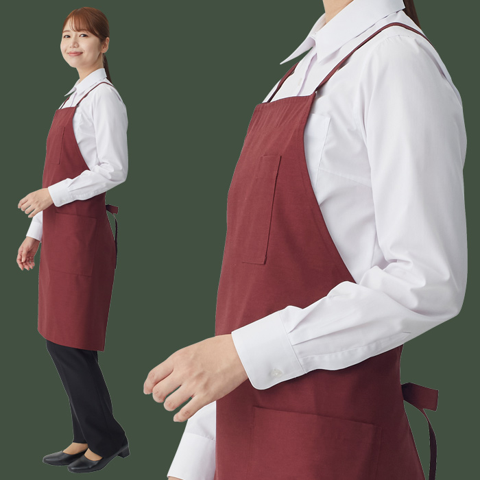 タスキエプロン5色　純国産で軽くて疲れない　綿ポリ撥水制電機能付　モデル