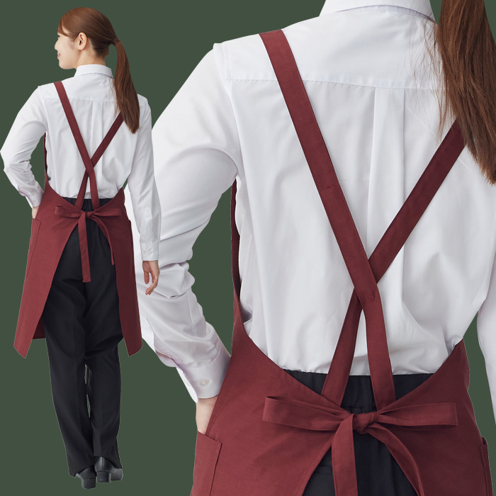 タスキエプロン5色　純国産で軽くて疲れない　綿ポリ撥水制電機能付　モデル