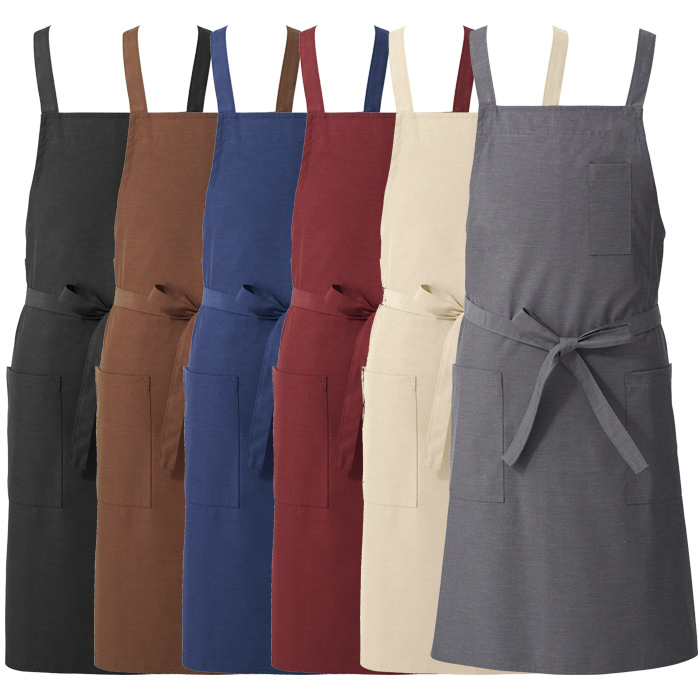 【飲食店販売店制服】後ろ姿キレイ　タスキエプロン6色【女性用】純国産で軽くて疲れない　綿ポリ撥水制電機能付　スペック