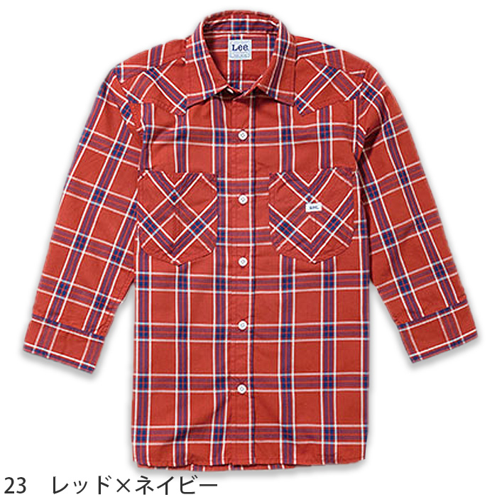 Lee workwear ウェスタンチェックシャツ 七分袖色画像