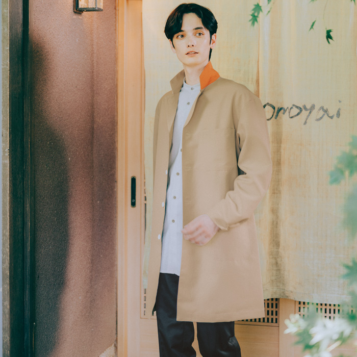 飲食店販売店制服　オニベジ野菜や植物から染めた色　ロングジャケット【兼用】　スペック