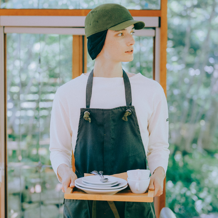 飲食店販売店制服　野菜や植物から染めた色　ネット付キャップ【7色】環境にも人の目にも優しい　スペック