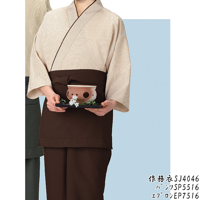作務衣・上衣【十字絣】男女兼用M～3Lサイズ　和装　スペック
