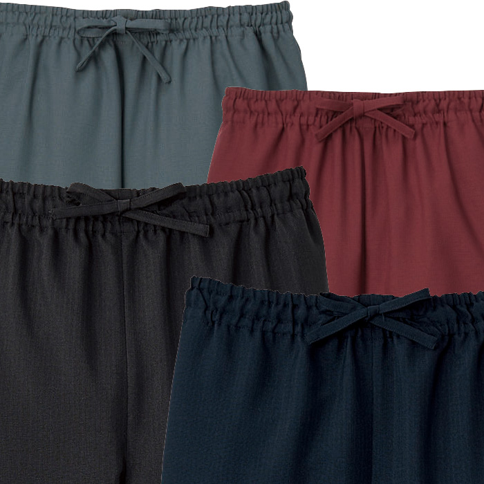 【飲食店販売店制服】高通気清涼 作務衣パンツ【兼用】風通し良く涼しい 色落ちしにくい[ポリ100%]　スペック