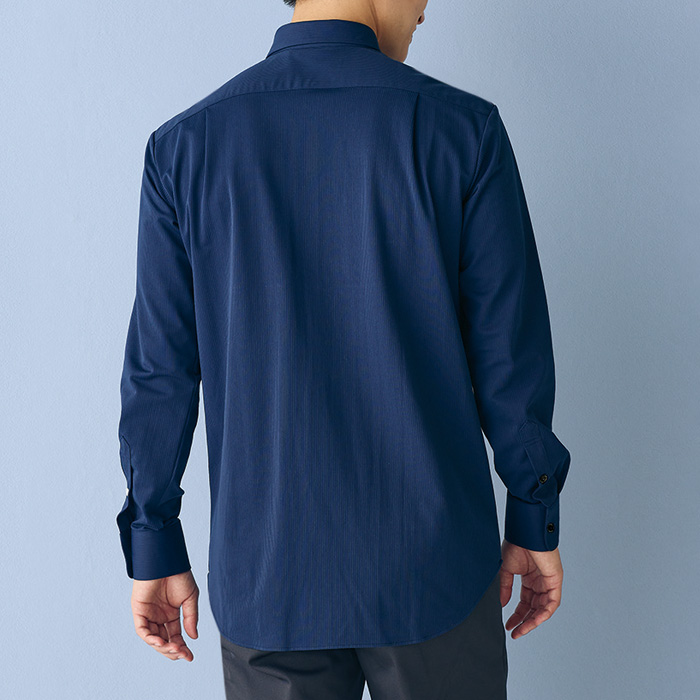 【飲食店販売店制服】比翼ボタンダウン長袖ニットシャツ4色【兼用】シワになりにくく、お手入れしやすい スペック